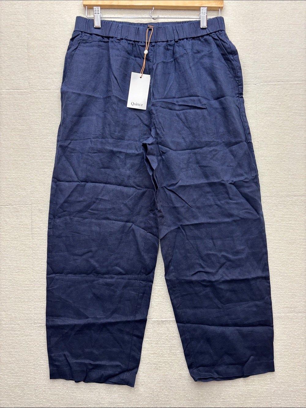 New Quince | medium Navy Relaxed Linen wide leg pants